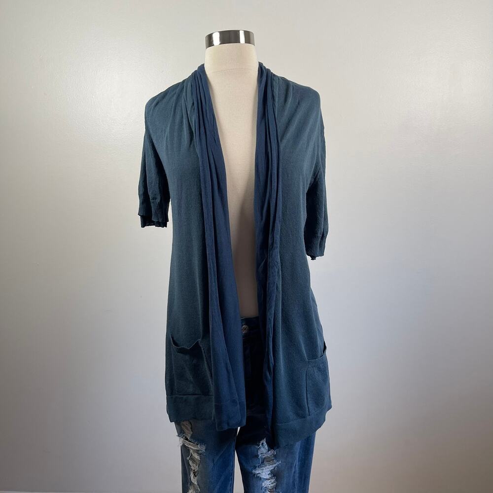 Theory • Short Sleeve Open Layered Cardigan